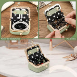 Mini Leather Jewelry Organizer Purse with Kiss Lock