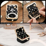 Mini Leather Jewelry Organizer Purse with Kiss Lock