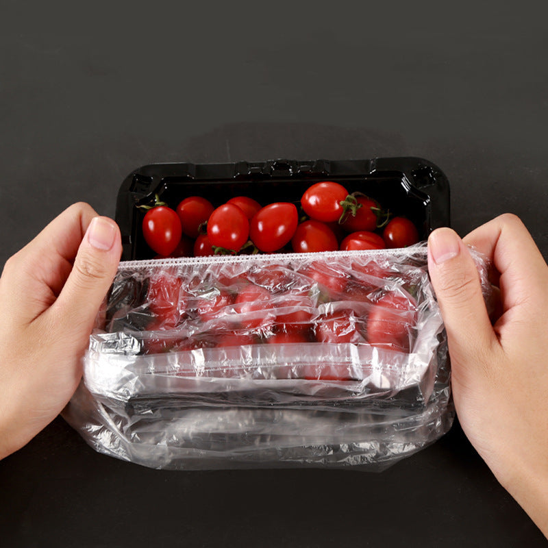 Set of 100 Disposable Plastic Stretchable Bowl Covers