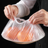 Set of 100 Disposable Plastic Stretchable Bowl Covers