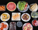Set of 100 Disposable Plastic Stretchable Bowl Covers